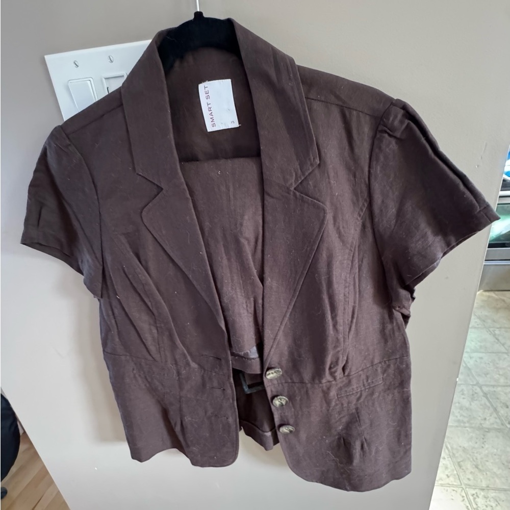 Smart Set Brown Women Blazer and Skirt